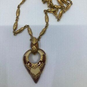 Vtg 1970 D'ORLAN enamel signed numbered 4852 necklace